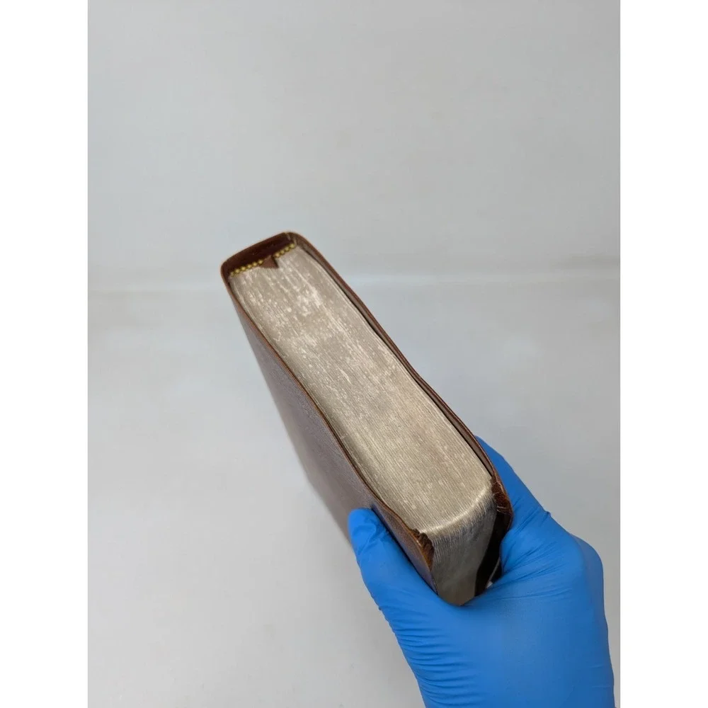 The Ryrie Study Bible NIV Brown Cowhide Leather Red Letter Moody 1986 80s VTG